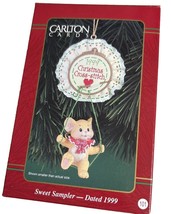 CARLTON CARDS 1999 SWEET SAMPLER CHRISTMAS CROSS STITCH ORNAMENT - £7.02 GBP