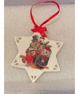 3.5&quot; Ceramic Caroling Animals Snowflake Shaped Christmas Ornament *Pre-O... - $7.99