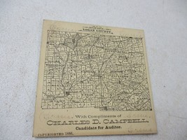 Antique 1886 Logan County Ohio Map Charles Campbell Auditor Candidate rare - £42.57 GBP