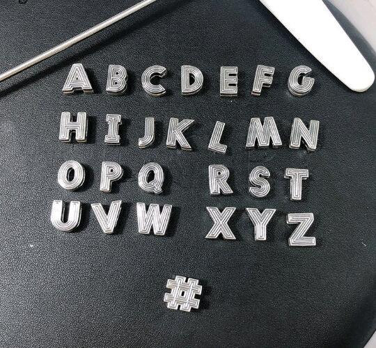 Reflexions Clip Charms ,Letters " A~Z " and " # " Compatible Reflexions Bracelet