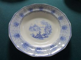 Compatible with Antique Blue Transfer Soup Plate, Persia Pattern, Wm Ada... - $71.53