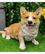 Large 18.5&quot; Long Sitting Realistic Lifelike Welsh Corgi Dog Statue Home ... - €144,00 EUR