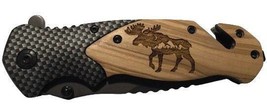 Handmade Moose Engraved 8&quot; Blade Folding Pocket Knife Custom Design - $36.51