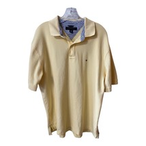 Tommy Hilfiger Tokyo Fit Polo Shirt Men&#39;s XL Yellow Striped Collar Short... - $18.70
