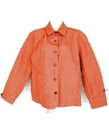 Chico&#39;s 2 Large Fall Pumpkin Swirl Pattern Quilted Front Pockets Jacket - $21.78