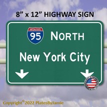 Mini Interstate Road Sign - New York - I 95 North New York City - Aluminum Sign - £15.80 GBP