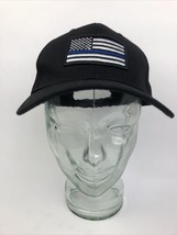 Thin Blue Line Police Hat American Flag Thin Blue Line Headwear Ball Cap, Black - $16.99