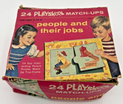 Vintage 1964 Playskool 24 Match-Ups People &amp; Their Jobs with Box SKU U219 - £13.29 GBP