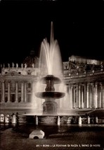 Italian Postcard - La Fontana Di Piazza S. Pietro Di Notte -ROMA 39 - £1.55 GBP