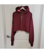 Mizuno Performance Women&#39;s Cropped Hoodie Ronda Rousey Burgundy Size XL ... - £27.68 GBP