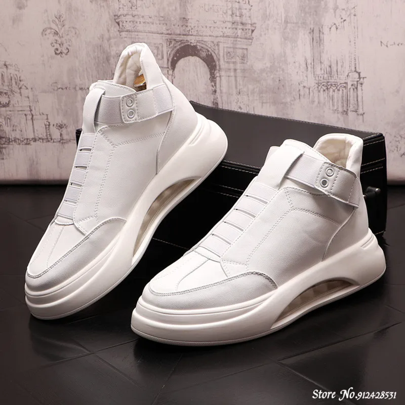 Charming Men Glitter White Silver Air Cushion Casual Shoes Flats Designe... - $76.38