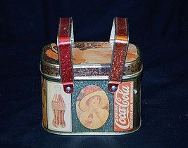 Old Vintage Bristol Ware Coca Cola Coke Litho Metal Tin Can Storage Cont... - $12.86