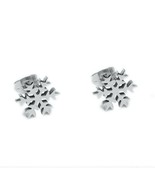 New Women 14K Rose Gold Plated Cute Snow Snowflake Stud Earrings Free Sh... - £15.68 GBP