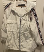 Tommy Hilfiger White Sidetape Windbreaker Women’s Jacket Hooded size M - $41.01 CAD