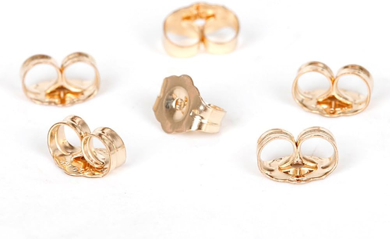 14K Gold Earring Backs - 6 Piece Replacement Yellow Gold Ear Locking for Stud Ea Item image 2