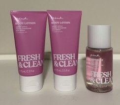 Victoria’s Secret Pink Fresh & Clean 2 Lotions + 1 Mist (New, 2.5 Fl Oz Each) - £20.78 GBP