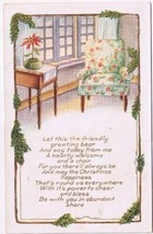 Postcard Friendly Christmas Happiness Chair Poinsettia - £2.33 GBP