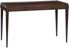 Desk Lipped Top Hand-Rubbed Satin Dark Brown Chocolate Wood Sleek Modern  - £1,584.77 GBP