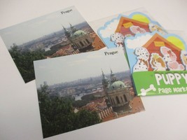 Post Cards Prague &amp; Puppy Page Markers 200 Sticky Notes Stationery #2 - £5.97 GBP