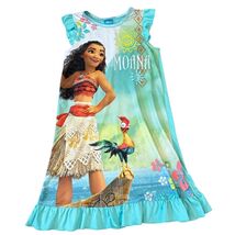 Disney Moana Girls Nightgown Size 8 Blue Sleeveless Hei Hei Ruffle Hem P... - $4.80