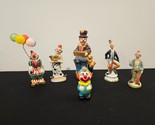 Mid Century Ceramic &amp; Rubber Clown Figurines! Lot of 6 - £38.09 GBP