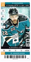 2009 San Jose Sharks Preseason Game C Ticket Anaheim Mighty Ducks Sept 25th - £11.65 GBP