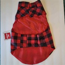 Red Holiday Plaid Dog Jacket Red and Black Size L - £9.31 GBP