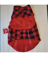 Red Holiday Plaid Dog Jacket Red and Black Size L - £9.30 GBP