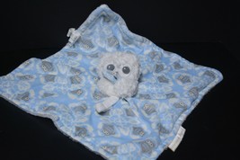 Blankets & Beyond Plush White Blue Owl Lovey Baby Security Blanket Paci Holder - $18.39
