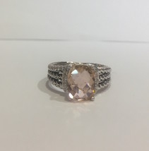 David Yurman Petite Wheaton Ring with Morganite and Diamonds_size 8 - £382.50 GBP