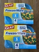 Glad Freezerware 8 Small Containers S With Lids BPA Free Freezer Ware 2 Packs - £55.38 GBP