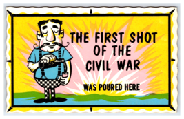 Fist Shot of Civil War Poured Centennial Day Glo Self-Stick Sticker Postcard P23 - £12.82 GBP