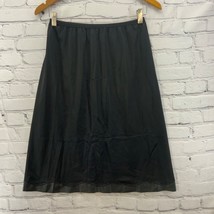 Vanity Fair Slip Womens Sz M Black Vintage Lace Scalloped Nylon - £15.63 GBP