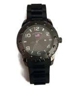 U.S. Polo Assn. Men&#39;s Black Silver Tone Watch Black Dial US9583 - £10.93 GBP