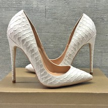 White -Effect Women Sexy Pattern Stiletto High Heels 12cm 10cm 8cm Customize Lad - £58.01 GBP