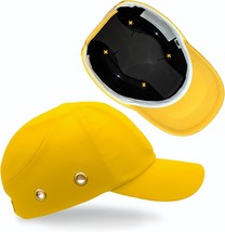 Yellow Baseball Safety Bump Cap Helmet Hard Hat Head Protection Cap For ... - $32.99