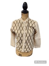 Vintage DALTON 1950s 100% Virgin Cashmere cream Diamond Cardigan Sweater Pearl - £46.31 GBP