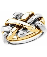 14k White and Yellow Gold Men&#39;s 4 Piece Puzzle Ring - $6,317.43 CAD+