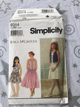 1994 Simplicity McClintock 2 Pc Dress Skirt Cut Pattern 9314 Girl&#39;s Sz BB 12 14  - £11.74 GBP