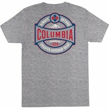 Columbia Men&#39;s Brews Short Sleeve T-shirt in Grey Heather-Size Small - £13.52 GBP