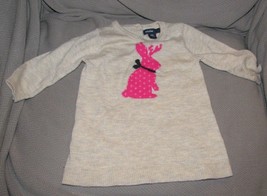 Baby Gap Jackalope Reindeer Antler Bunny Rabbit Knit Sweater Dress Girl 3-6 - £27.45 GBP