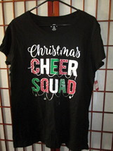 NWT Women’s Christmas “Cheer Squad” T-Shirt Black XL (16-18) - $10.95