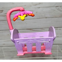 2005 Mattel Dora the Explorer Purple Baby Crib with Pink Mobile 6&quot; high - £7.65 GBP