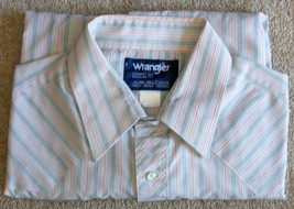 Wrangler Rockabilly Western Pearl Snap Long Sleeve Shirt Size 17-1/2 x36 X-Long - £11.99 GBP
