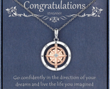 Graduation Gifts for Her 2023 Inspirational Spin Compass Pandant Necklac... - £28.79 GBP