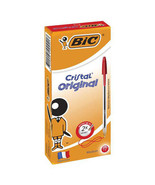 BiC Cristal Original Ballpoint Pen (12/box) - Medium Red - £26.75 GBP