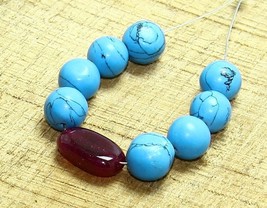 21.25cts Natural Turquoise Pink Ropada Beads Loose Gemstone Size 7mm To 12x7mm - £5.98 GBP