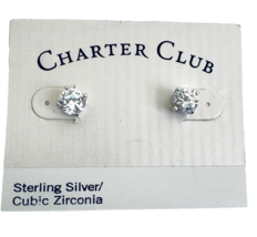 Solid 925 Sterling Silver Brilliant Cut 1 CT Cubic Zirconia Stud Earrings - £7.63 GBP