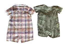 Baby Boy Clothing Lot 9 Pc 12M Carters Cat & Jack Pants Romper Outfit image 3