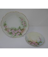Bavaria Hand Painted Pink Roses Flower Gold Trim Plates Signed by A. Wie... - $29.99